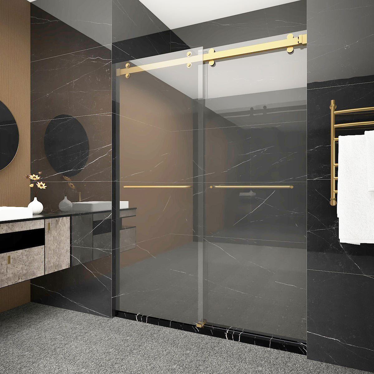 Duovero Series Double Door Sliding Shower Door System