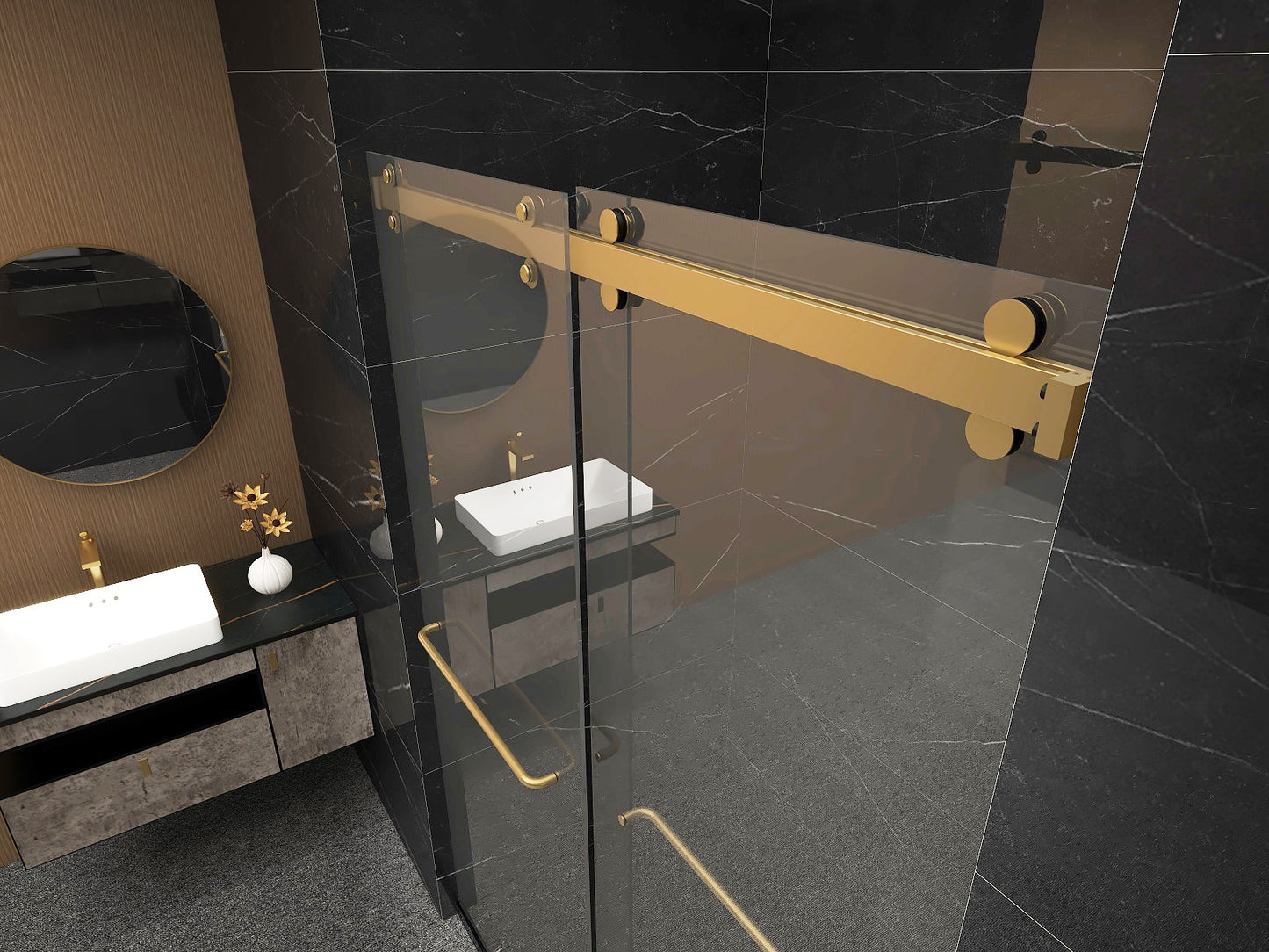 Duovero Series Double Door Sliding Shower Door System