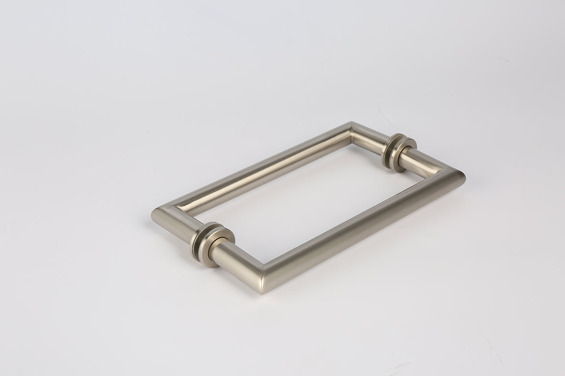 8" Mitered Style Back to Back Handles with Washers - For Glass Shower Doors