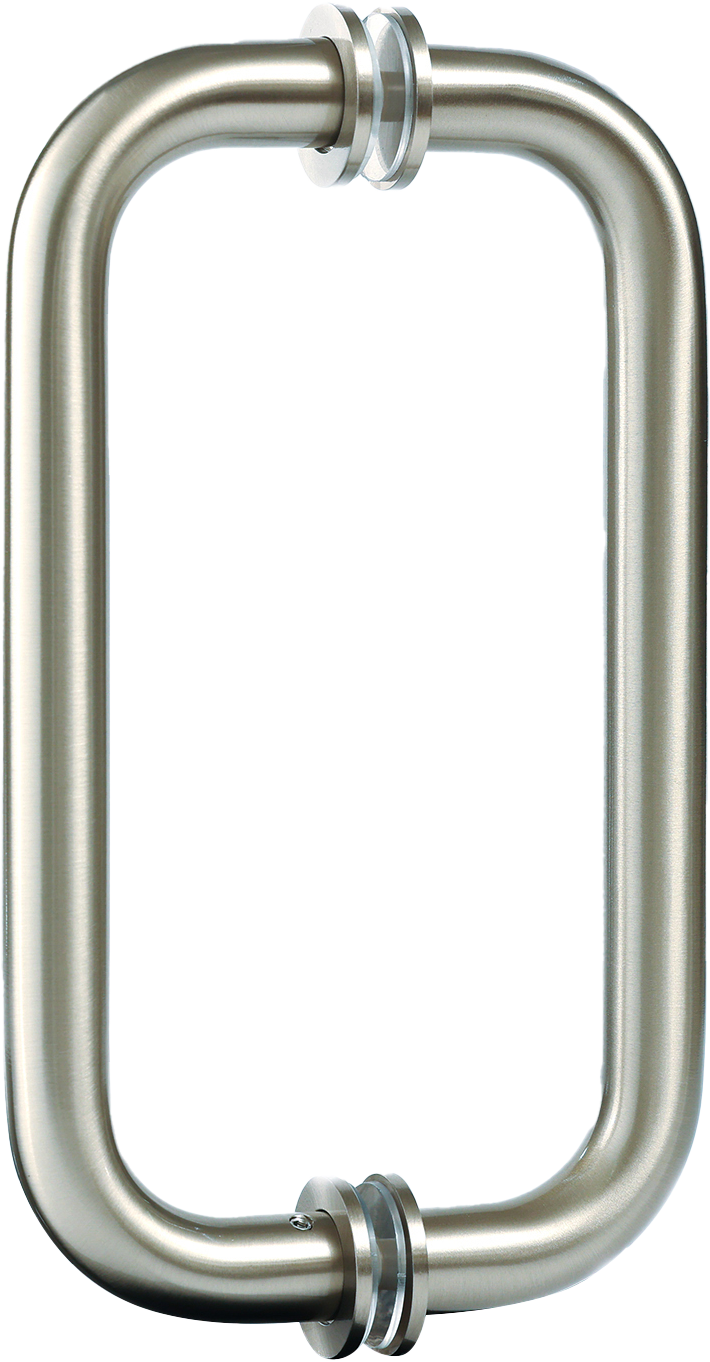 8" Deluxe Tubular Back to Back Handles with Washers - For Glass Shower Doors
