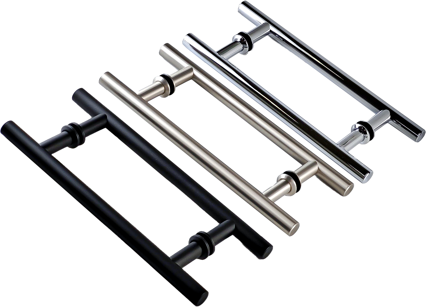 8" Ladder Pull Solid Brass Back to Back Handles - For Glass Shower Doors