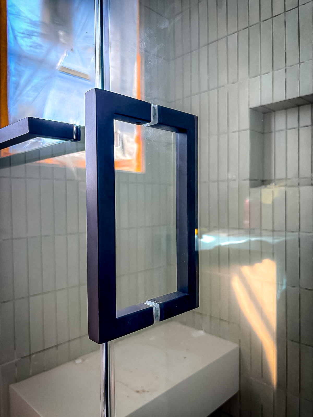 8" Square Style Back-to-Back Handles - For Glass Shower Doors