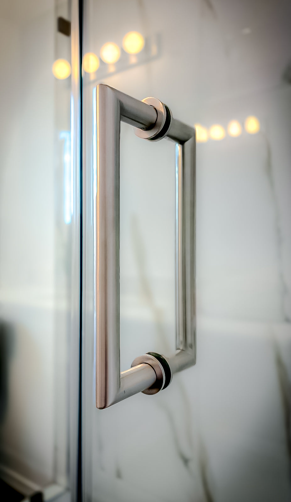 8" Mitered Style Back to Back Handles with Washers - For Glass Shower Doors