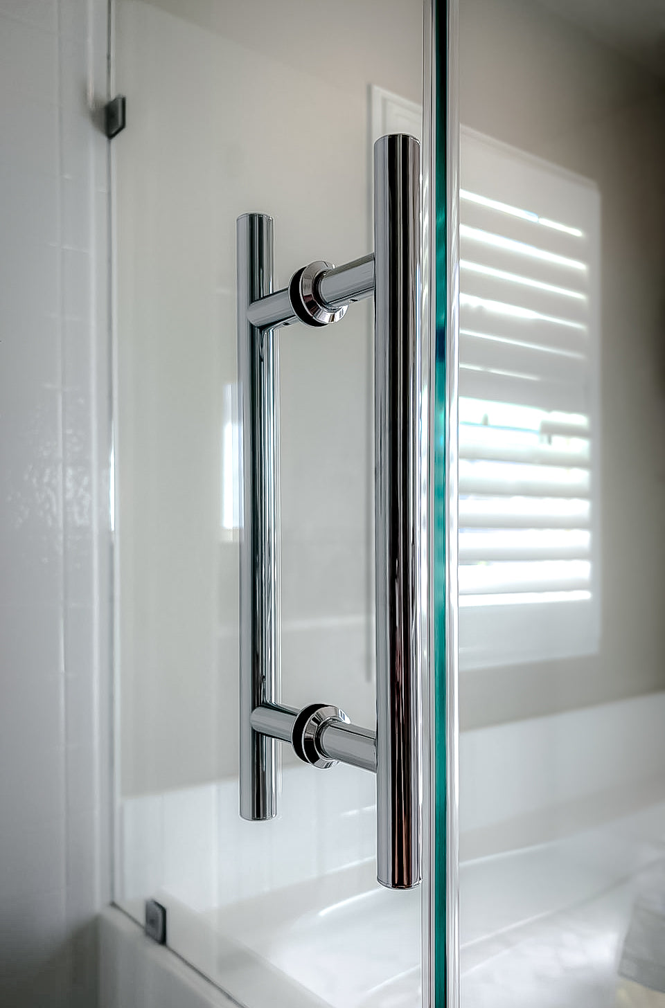 8" Ladder Pull Solid Brass Back to Back Handles - For Glass Shower Doors