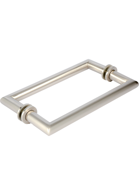 8" Mitered Style Back to Back Handles with Washers - For Glass Shower Doors